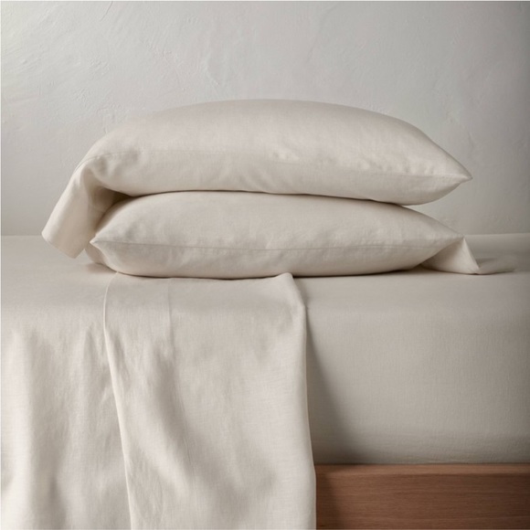 Casaluna Bedding Full Casaluna 0 Washed Linen Solid Sheet Set